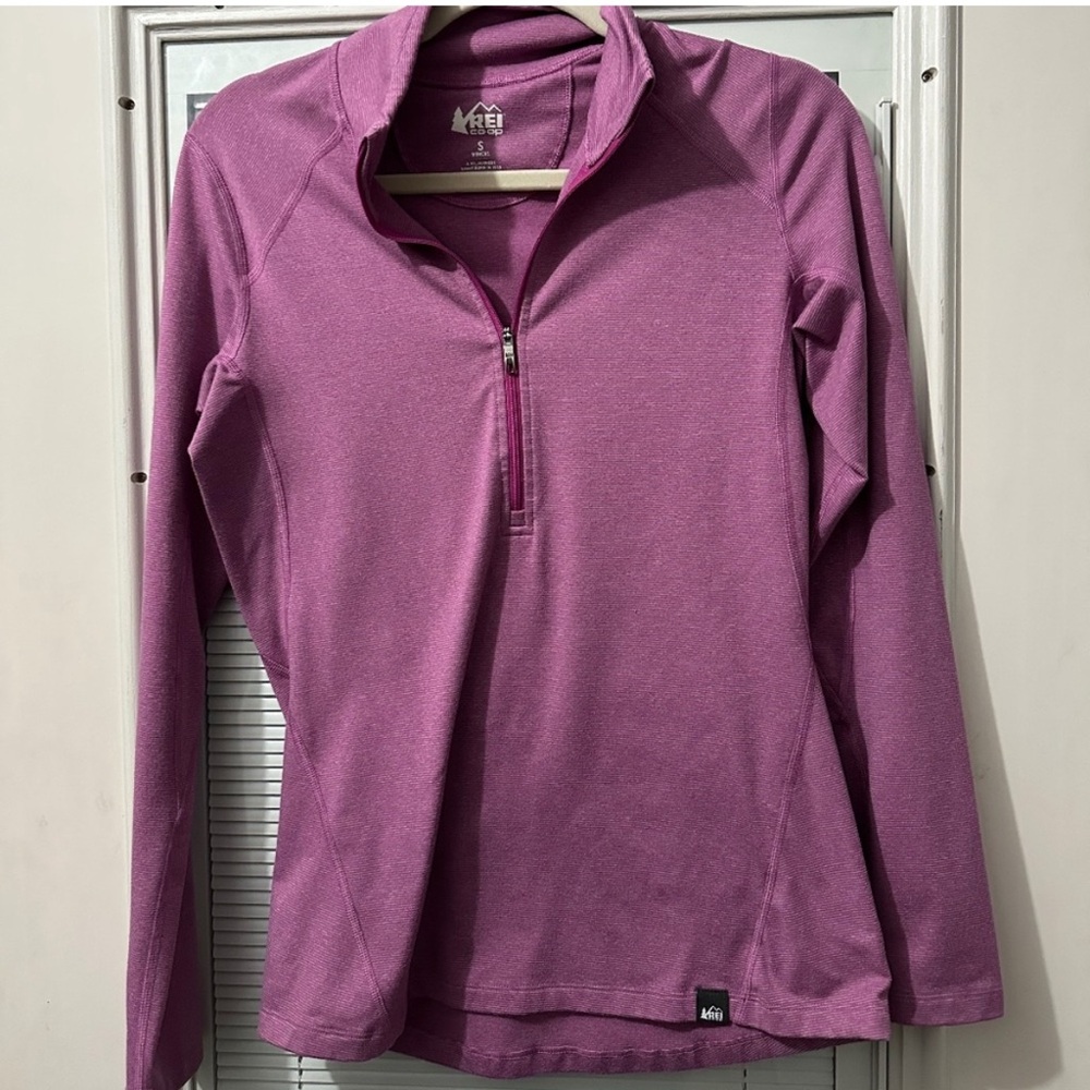 REI Women's Long Sleeve Midweight Quarter Zip Base Layer Top - Pink